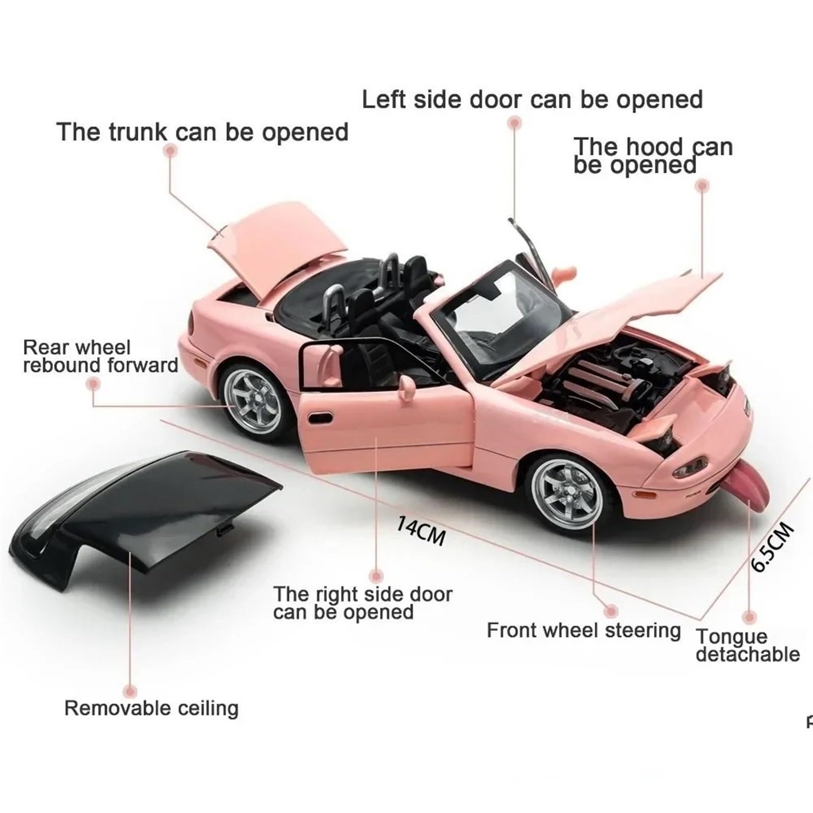 1/32 dla Mazda MX5 samochodzik-zabawka symulacyjna ze stopu metali