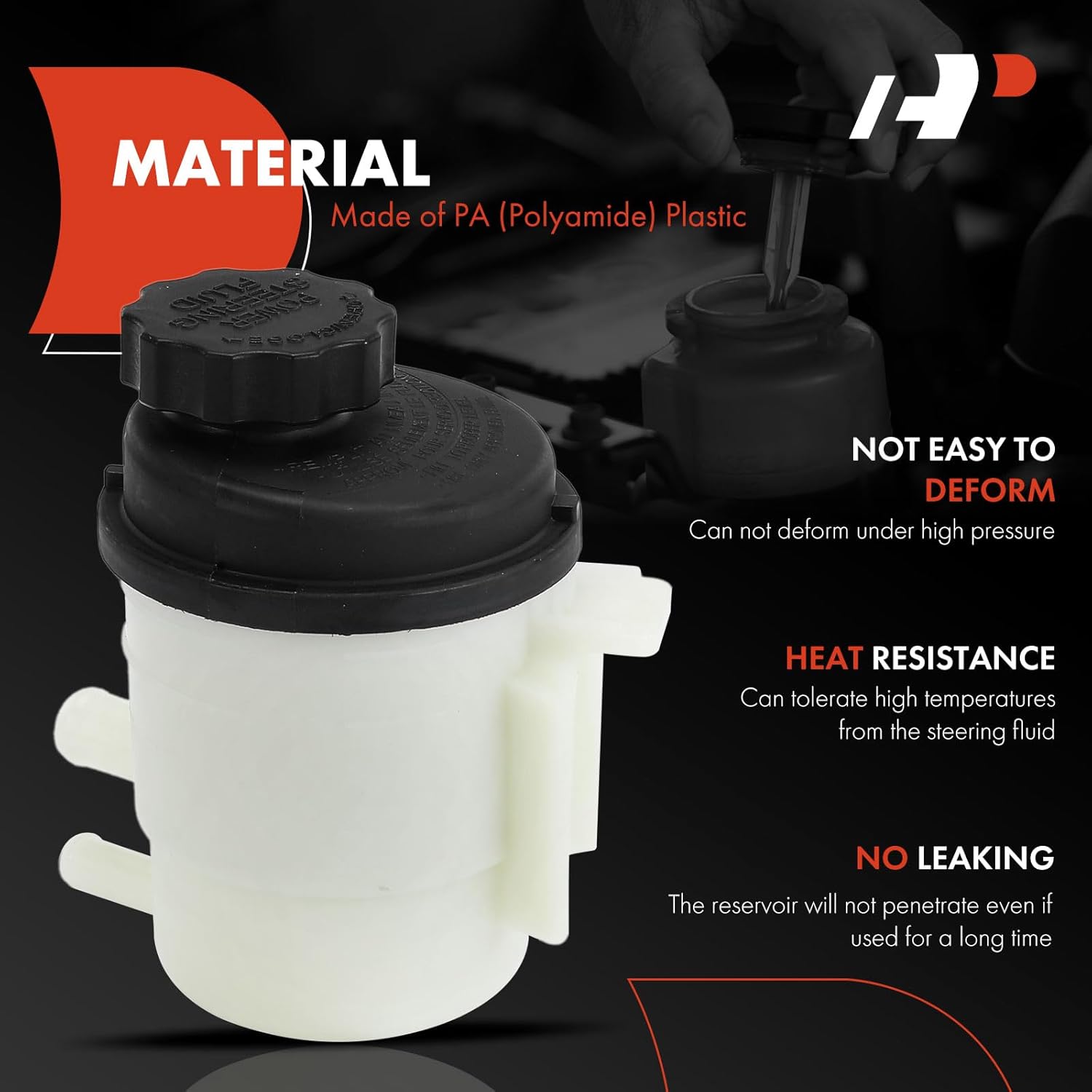 A-Premium Power Steering Reservoir/Tank with Cap Compatible with Hyundai Elantra 2001-2008 2.0L