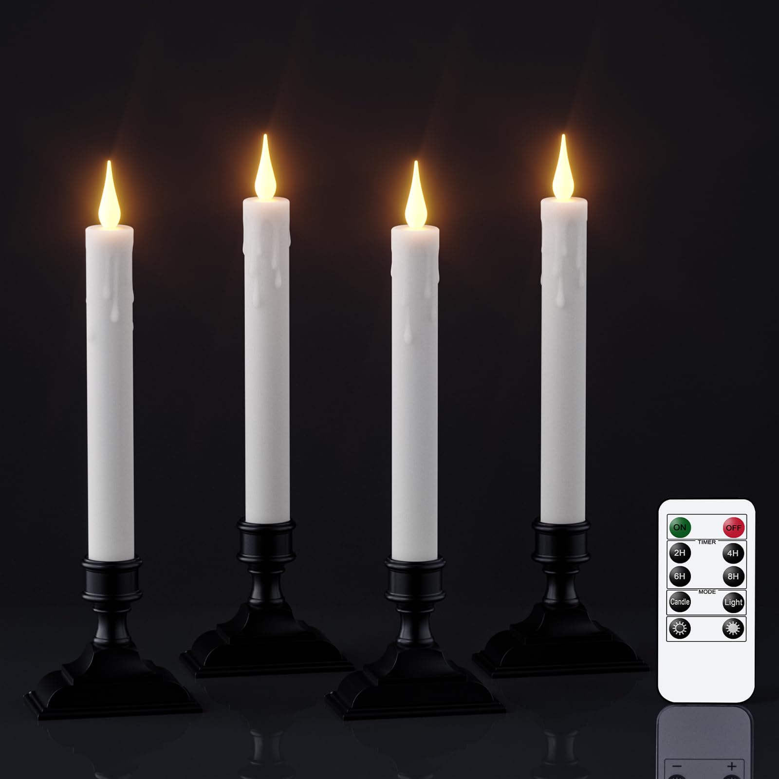 Wondise Flameless Window Candles with Timer &amp; Remote Battery Operated