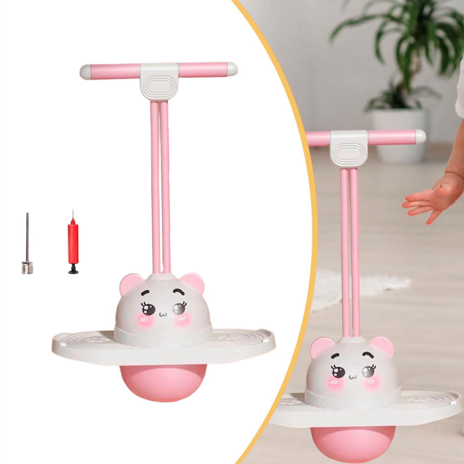 Pogo Ball Balancespielzeug Sprungbrett mit Handgriff Und Ballpumpe Robustes Material für Kinder für Fitnessübungen Und Spielerische Aktivitäten