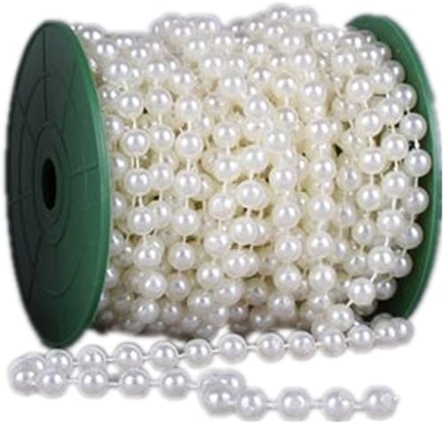 Miniatura 2 de Guirnalda de perlas color beige de 33 pies de longitud, para centros de mesa, ramo de novia, manualidades, decoración de árbol de Navidad, cuentas