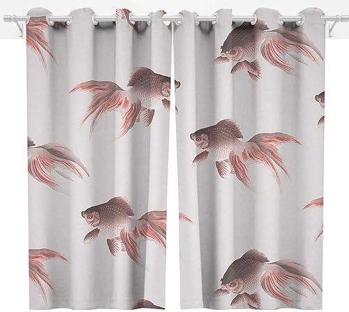 Miniatura 2 de Veiltail Goldfish Cortinas para Sala Elegantes Modernas, 2 paneles de cortinas traslúcidas, ventana grande de ancho x 108 pulgadas de alto
