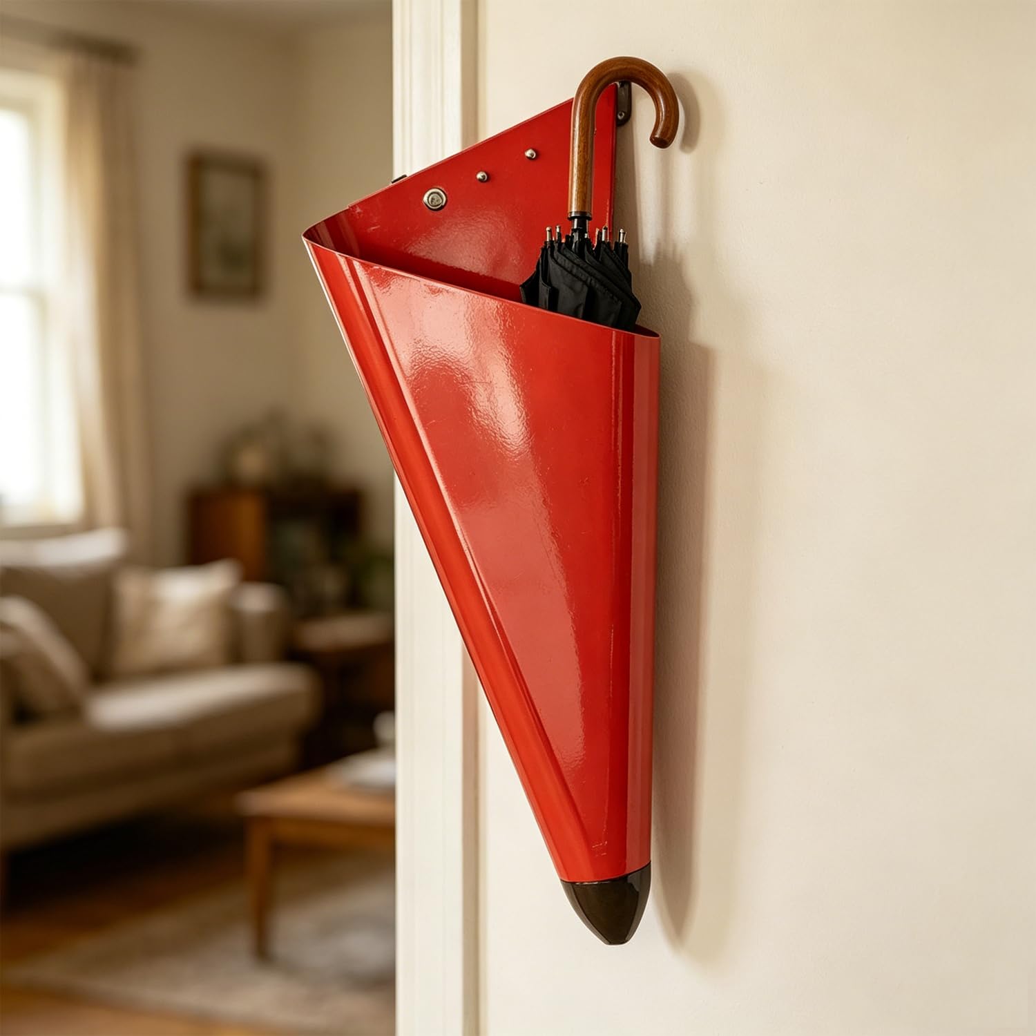 Porte-parapluie lumineux mural pour appartement et bureau couleur rouge