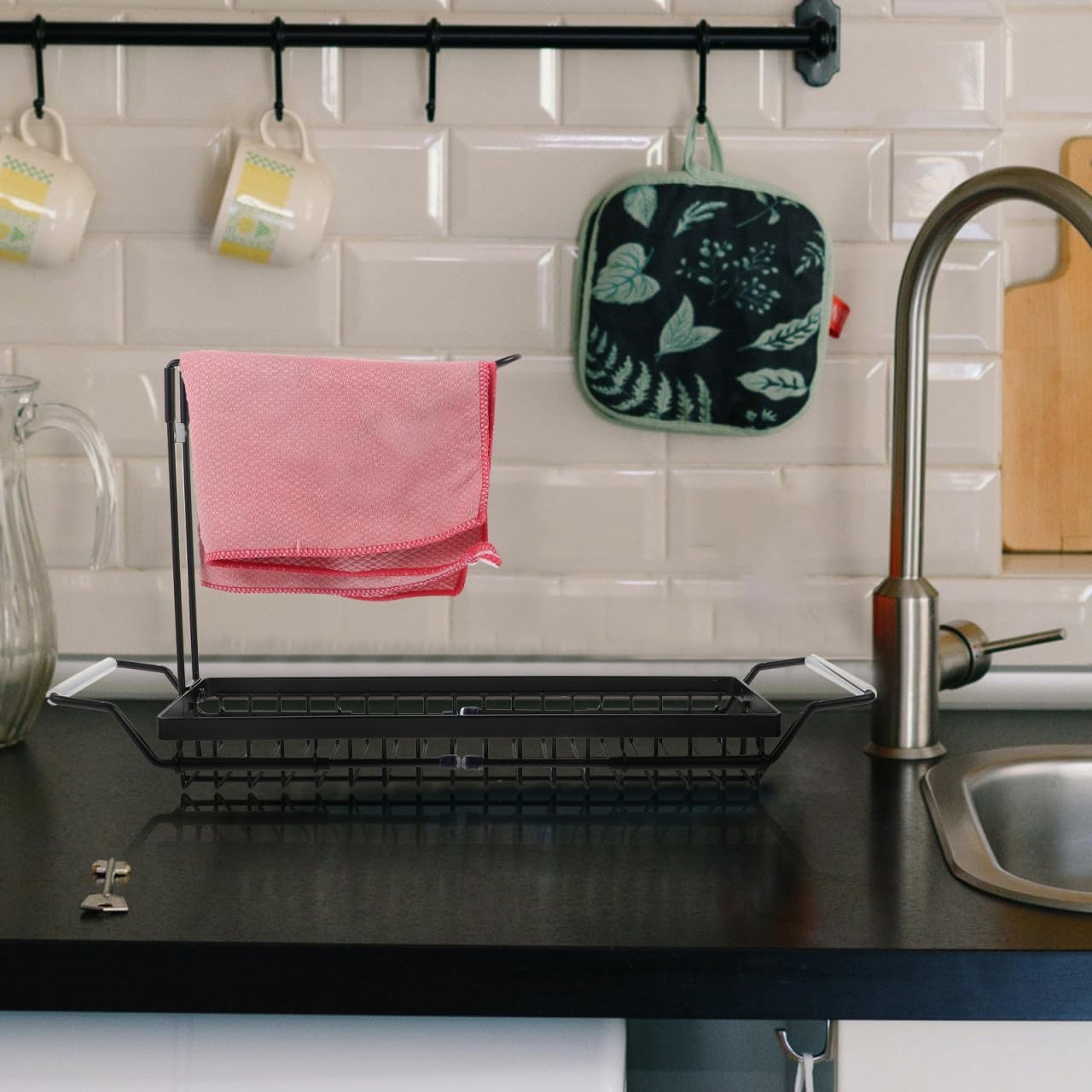 Cabilock Kitchen Sink Shelf Sink Drain Rack Telescopic Drain Storage Holder Drying Rack Dishes Fruit Vegetable Washer