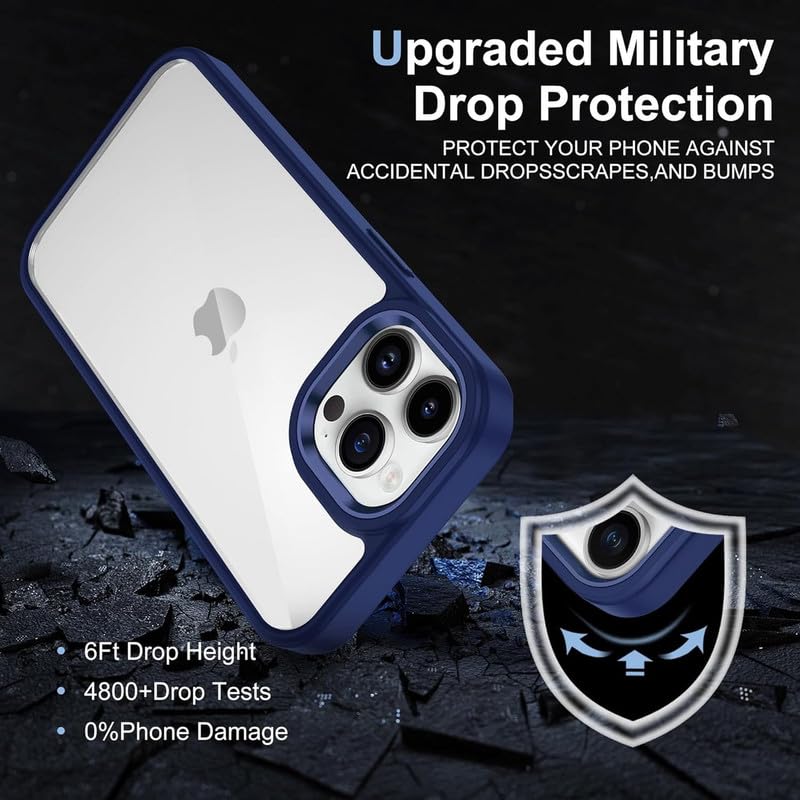 Image of for iPhone Case 15 Plus, [Anti-Yellowing Technology] [Military Grade Drop Protection] Shockproof Slim Hybrid Phone Case for iPhone 15 Plus - Indigo Blue