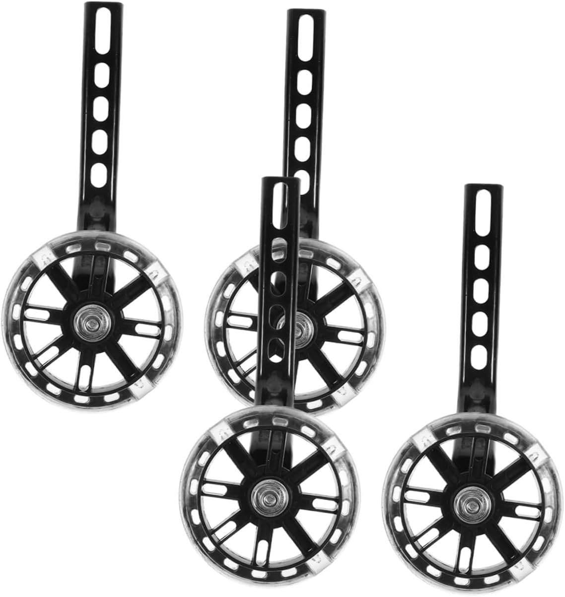 PRETYZOOM Bike Stabilizers Training Wheels Set Adjustable Wear-resistant Auxiliary Bicycle Wheels for Boys and 4pcs Black Flashing for Bikes