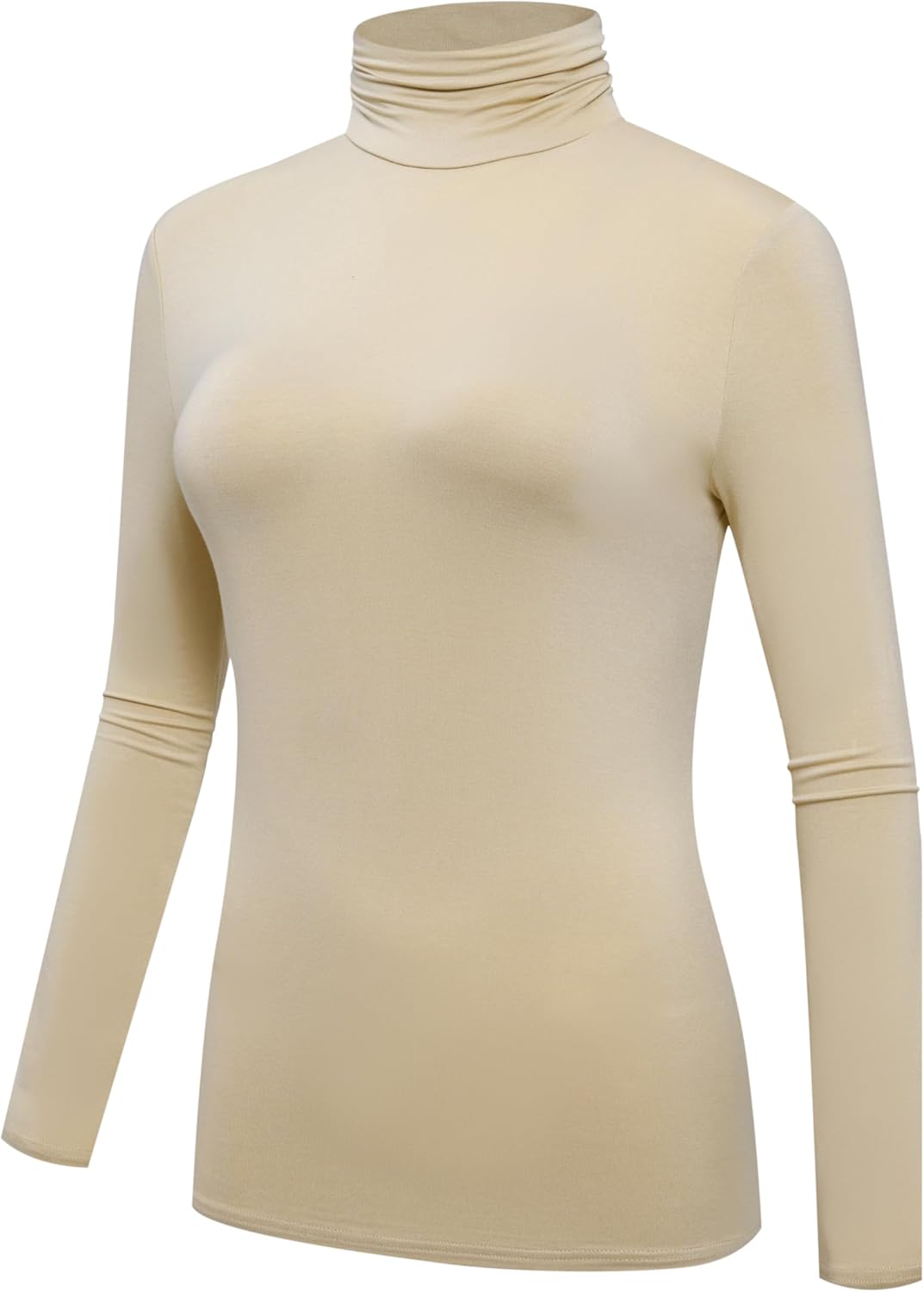 OThread & Co. Women's Long Sleeve Turtleneck T-Shirt Basic Stretch Layer Comfy High Neck Top - Image 2