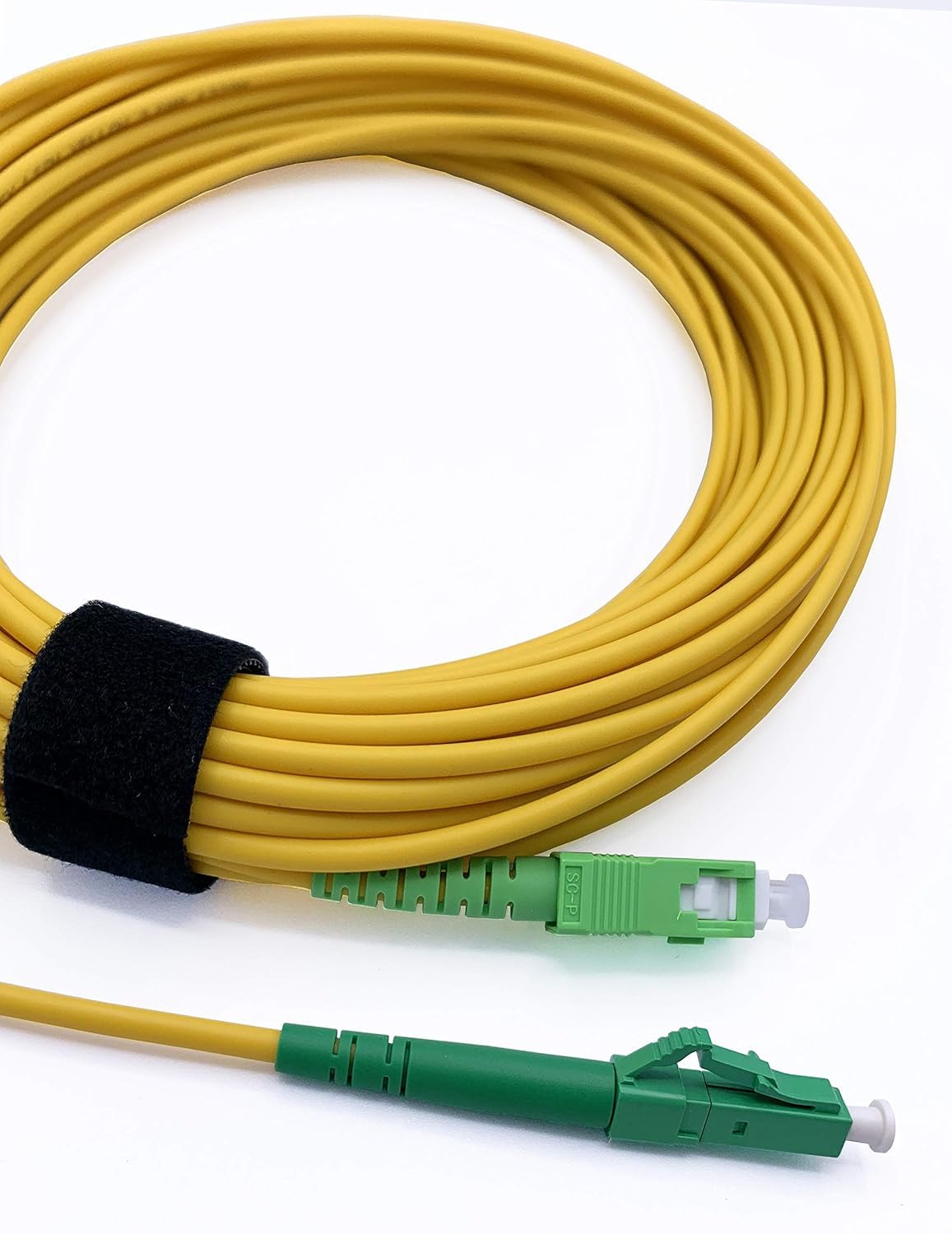 Elfcam® - 25m/82ft Fiber Optic Cable SCA to LCA Singlemode Simplex, 9/125μm LSZH Optical Patchcord Yellow 25 Meter