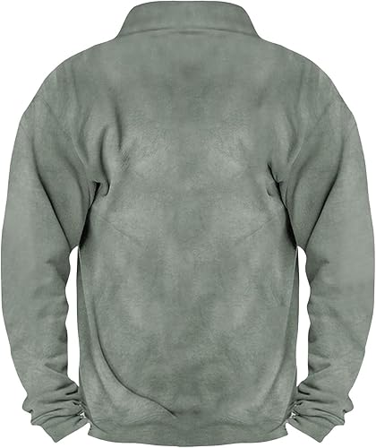 Miniatura 4 de Kenvina Camisa de pana para hombre, suéter de manga larga, con botones, cuello alto falso, camisas térmicas