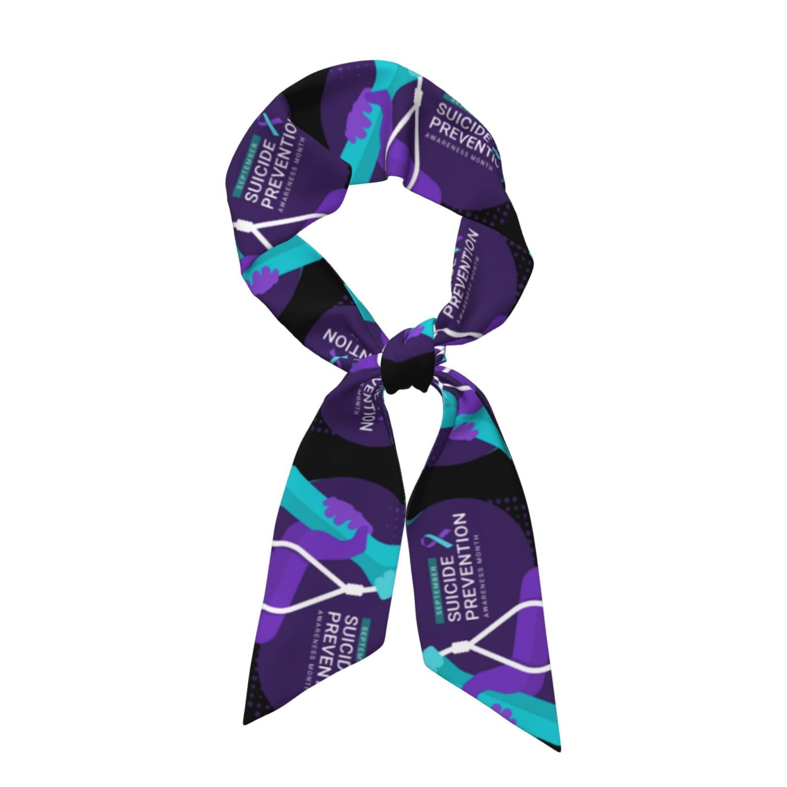 LNFZiZO Suicide Prevention Awareness Scarf For Women Bags Band Hair Bandanas Neck Scarves Thin Long Silky Headscarf Waistband Purse Scarf For Handbags