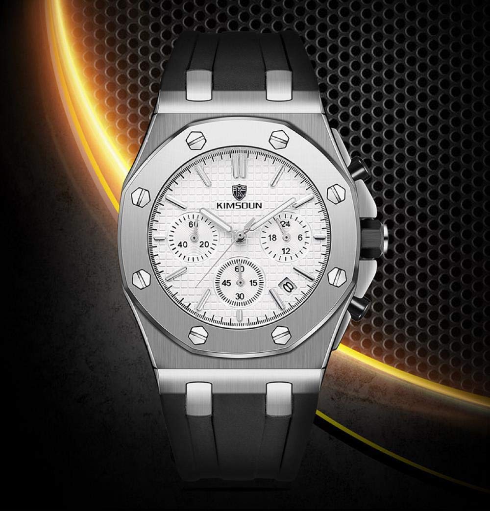 Ourui Orologi Da Polso,Cronografo A 3 Occhi E 6 Lancette Con Cinturino In Silicone Orologio Al Quarzo Impermeabile Con Calendario, Q