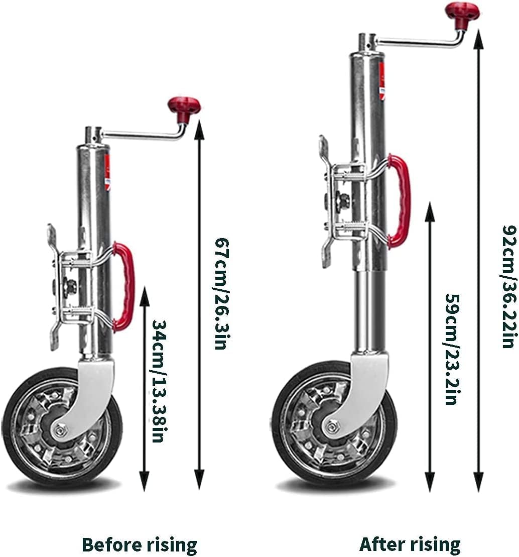 Jack with Wheels Heavy-Duty Trailer Tongue Jack,1550Lbs Capacity, 9.85 Lift,8'' Wheel, Trailer Jockey Wheel Boat Trailer Jack