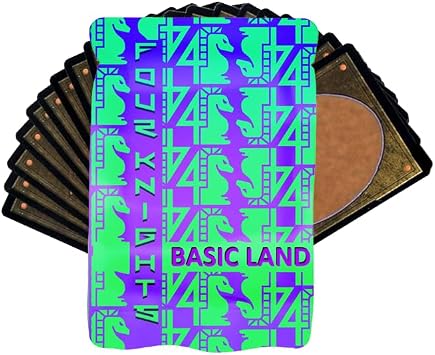 Four Knights MTG Basic Land Pack 50 Cards, 10 of Each Color | Includes 10 Plains, Islands, Swamps, Mountains and Forests for 50 total cards.