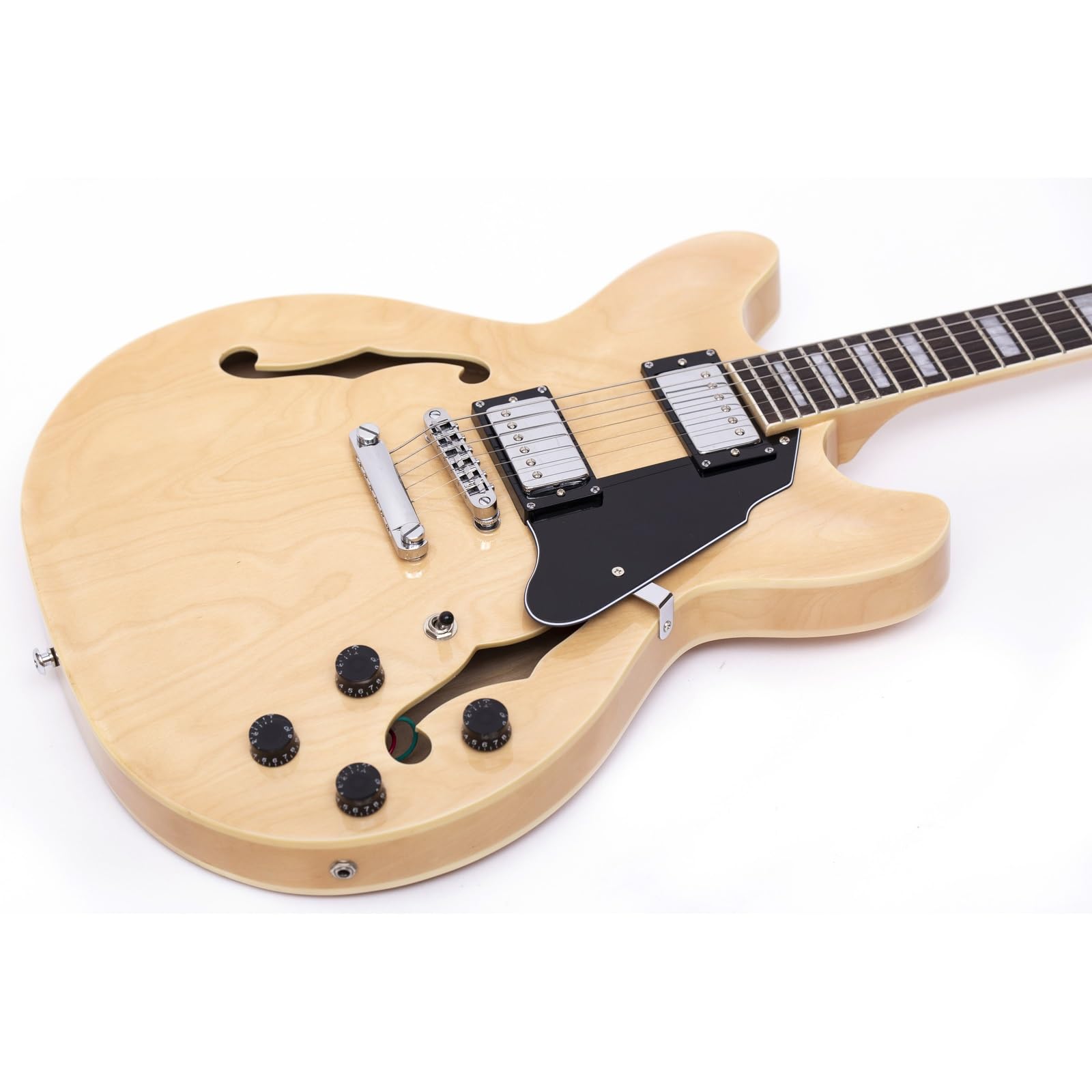 Standard Gitara Elektryczna 6 Strunowa Gitara Elektryczna Typu Semi Hollow Body W Naturalnym Kolorze Przeznaczona Dla Osób Praworęcznych Profesjonalna Wydajność