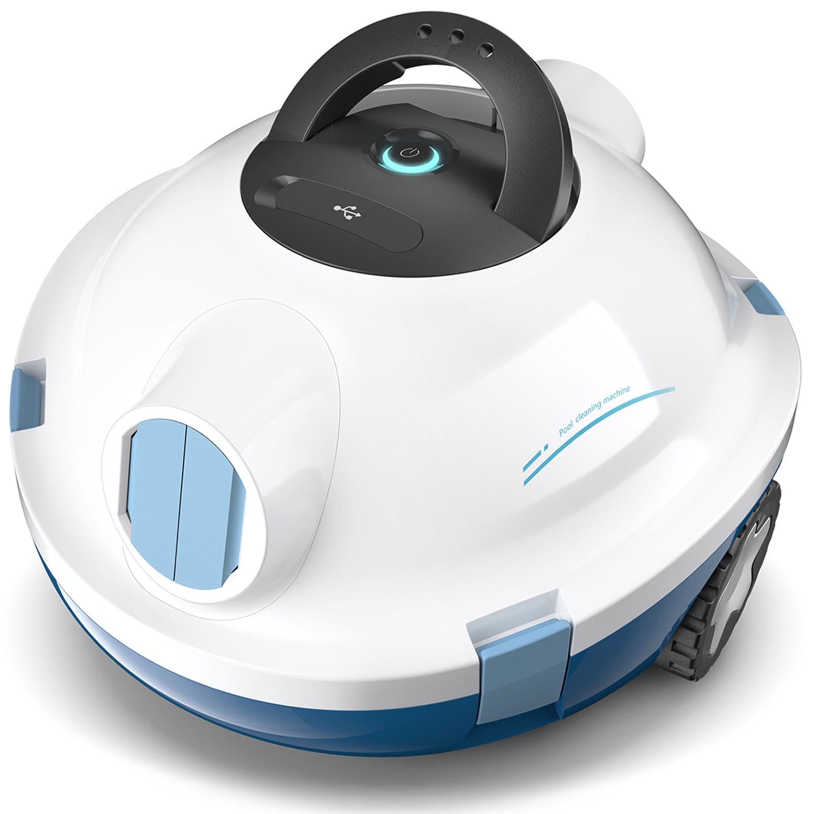 Poolroboter, kabelloser Poolsauger, Schnurloser Roboter-Poolreiniger, automatischer, leistungsstarker Poolsauger, 120 Minuten Laufzeit, selbstparkend, ideal für Flache Böden bis 100 m²(Weiß)
