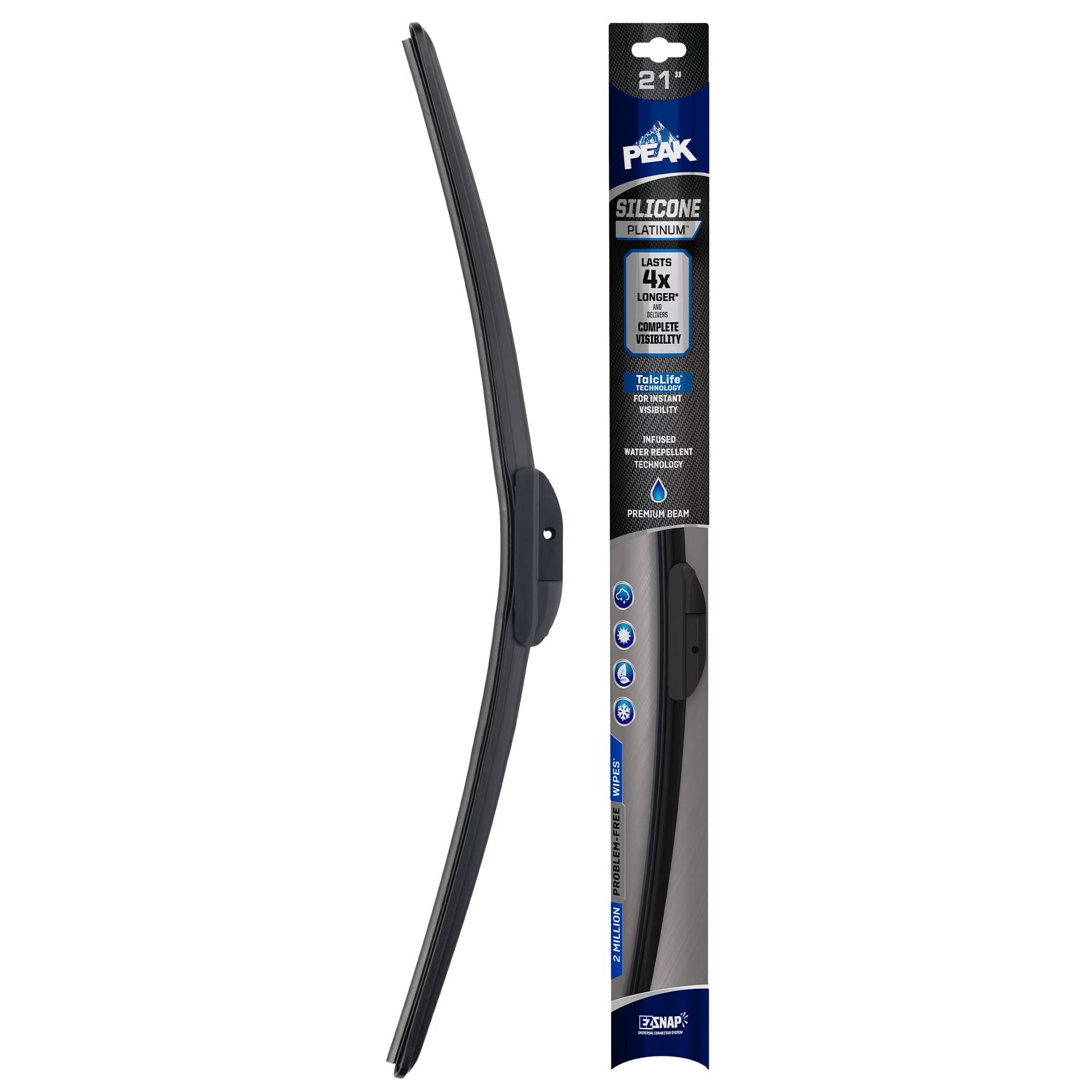 Photo 1 of PEAK Silicone Platinum 21" Front Windshield Wiper Blade, Replacement Windshield Wiper Blade with Universal Connector, Pack of 1