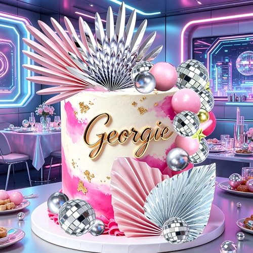 Décoration disco party pour gâteau d'anniversaire femme éclatant