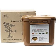 Crazy Korean Cooking Premium Kimchi, Sauerkraut Fermentation and Storage Container with Inner Vacuum Lid, Sandy Brown, 0.9 gallon 3.4 L 0.9 Gal 3.4L - 1 PACK