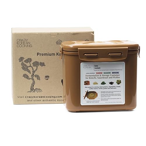 Crazy Korean Cooking Premium Kimchi, Sauerkraut Fermentation and Storage Container