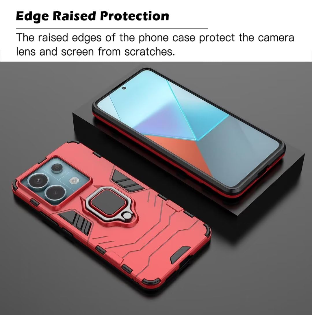 Custodia Per Xiaomi Redmi Note 13 5G Con Anello Antishock E Vetro Per Schermo