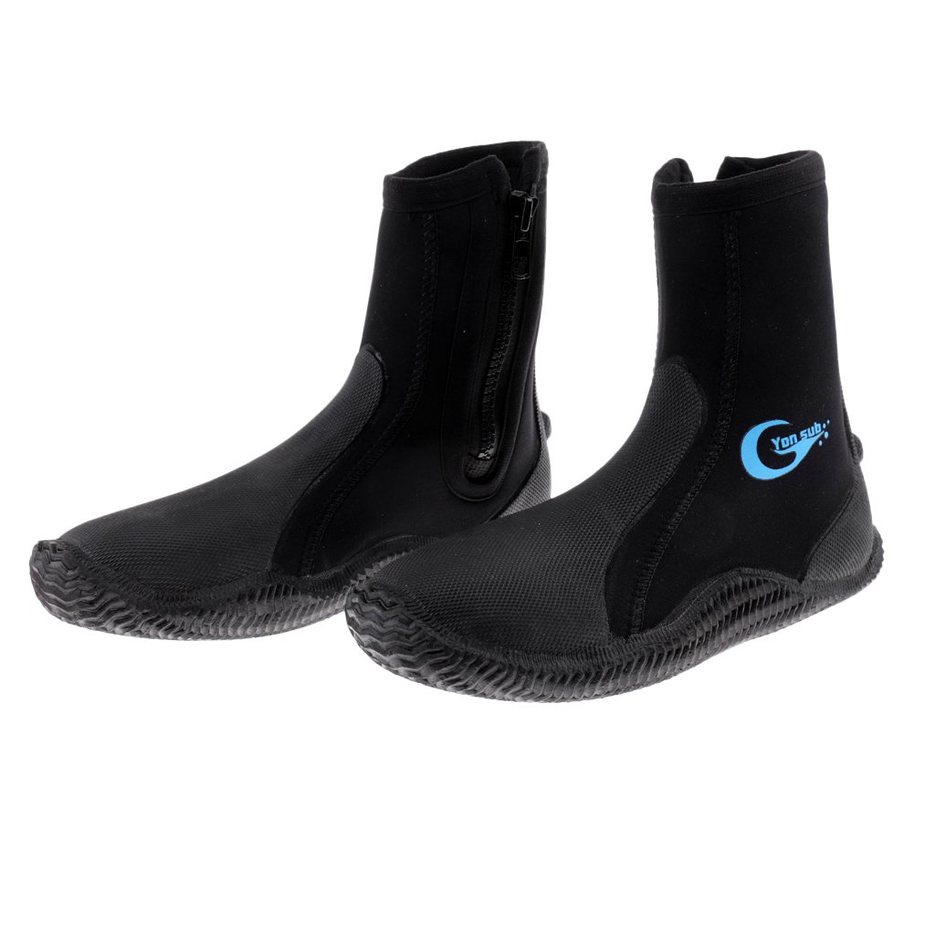 Neopren-Neopren-Stiefel, rutschfest, 5 mm, Größe 44, Schwarz, Schwarz, Größe 38, 8