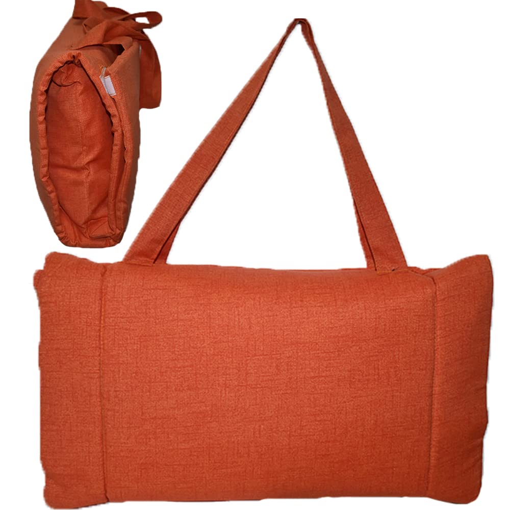 cosedacasa Borsa Cuscino poggiatesta Imbottito stuoia Ricambio per Lettino Sdraio Spiaggia Mare materassino Piscina cm 135x58-arancio