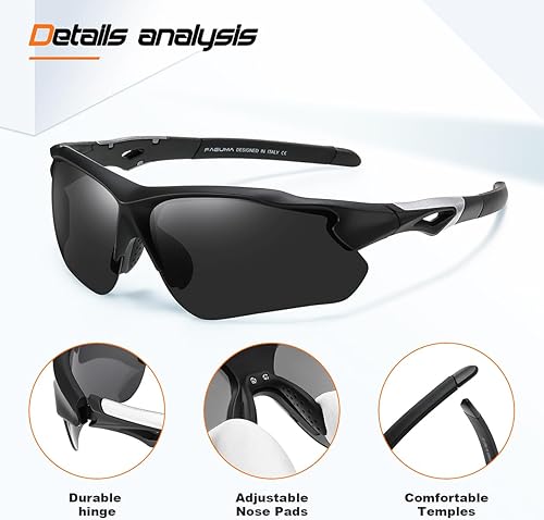 Miniatura 3 de FAGUMA Gafas de sol deportivas polarizadas para hombres y mujeres, pesca, ciclismo, correr, golf, motocicleta, TR90, marco UV400