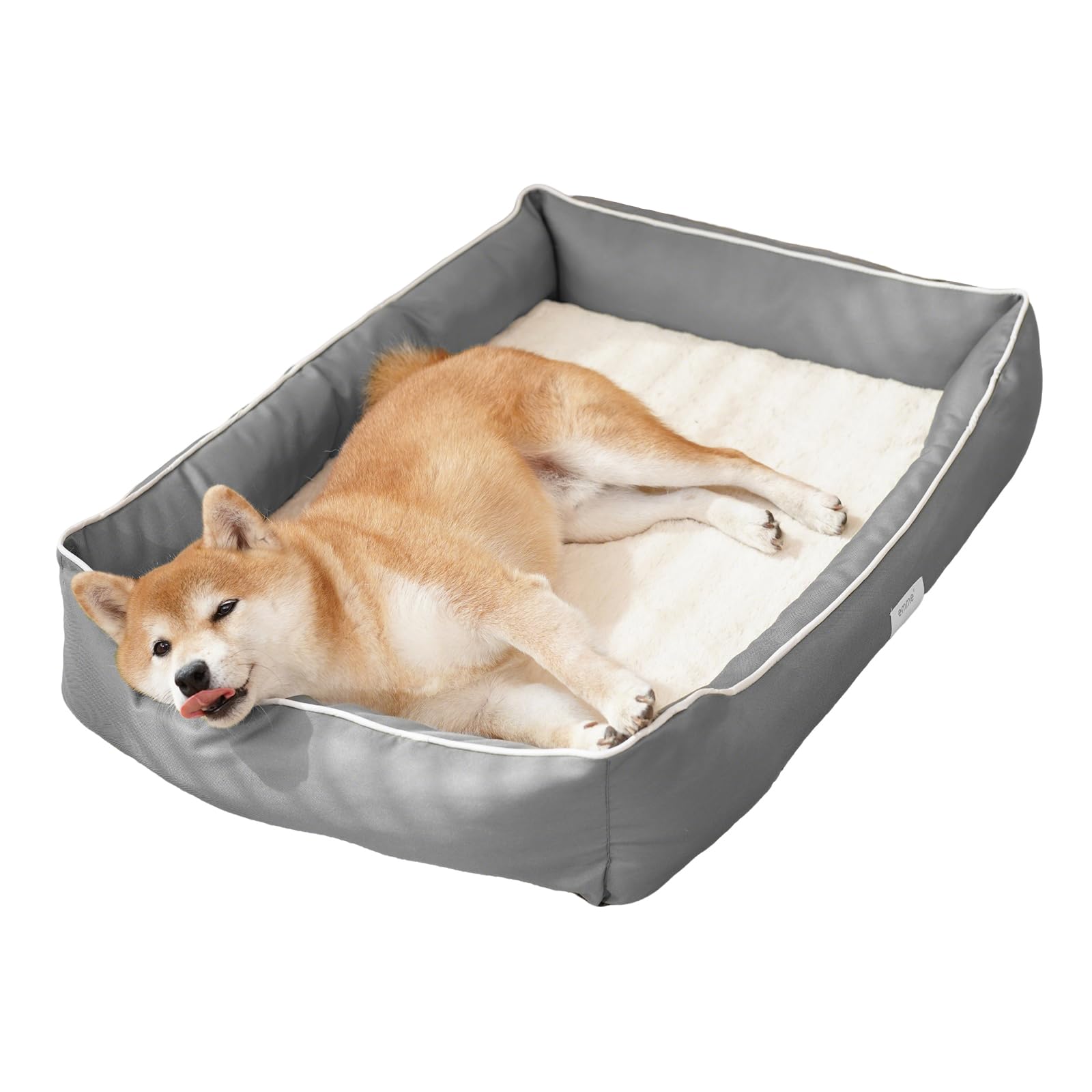 EMME Waterproof Dog Bed All-Season Pet Bed Washable Pet Sofa Sturdy Oxford Fabric Non-steamy Pet Cushion Non-Slip 70x50x12cm, Grey — image 1