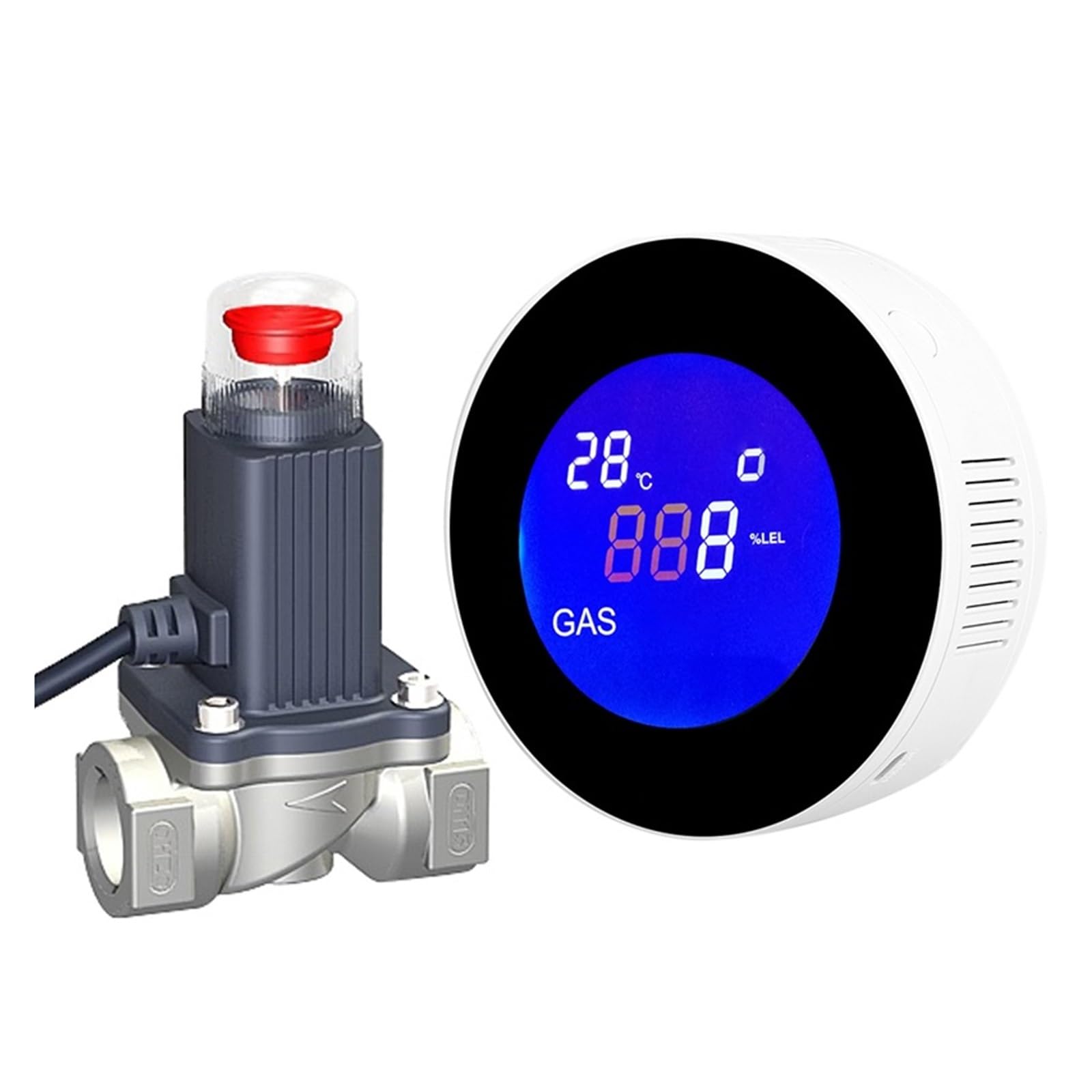 Rilevatore di gas naturale WIFI con elettrovalvola elettrica Controllo intelligente automatico Spegnimento sensore di allarme perdite di metano CH4 Rilevatore Gas(With V15GC Valve)