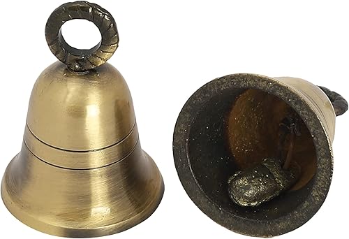 Campanas de latón indio liso de oro antiguo, cascabeles de cascabel, decoración de puerta del hogar, manualidades, campanas de decoración de