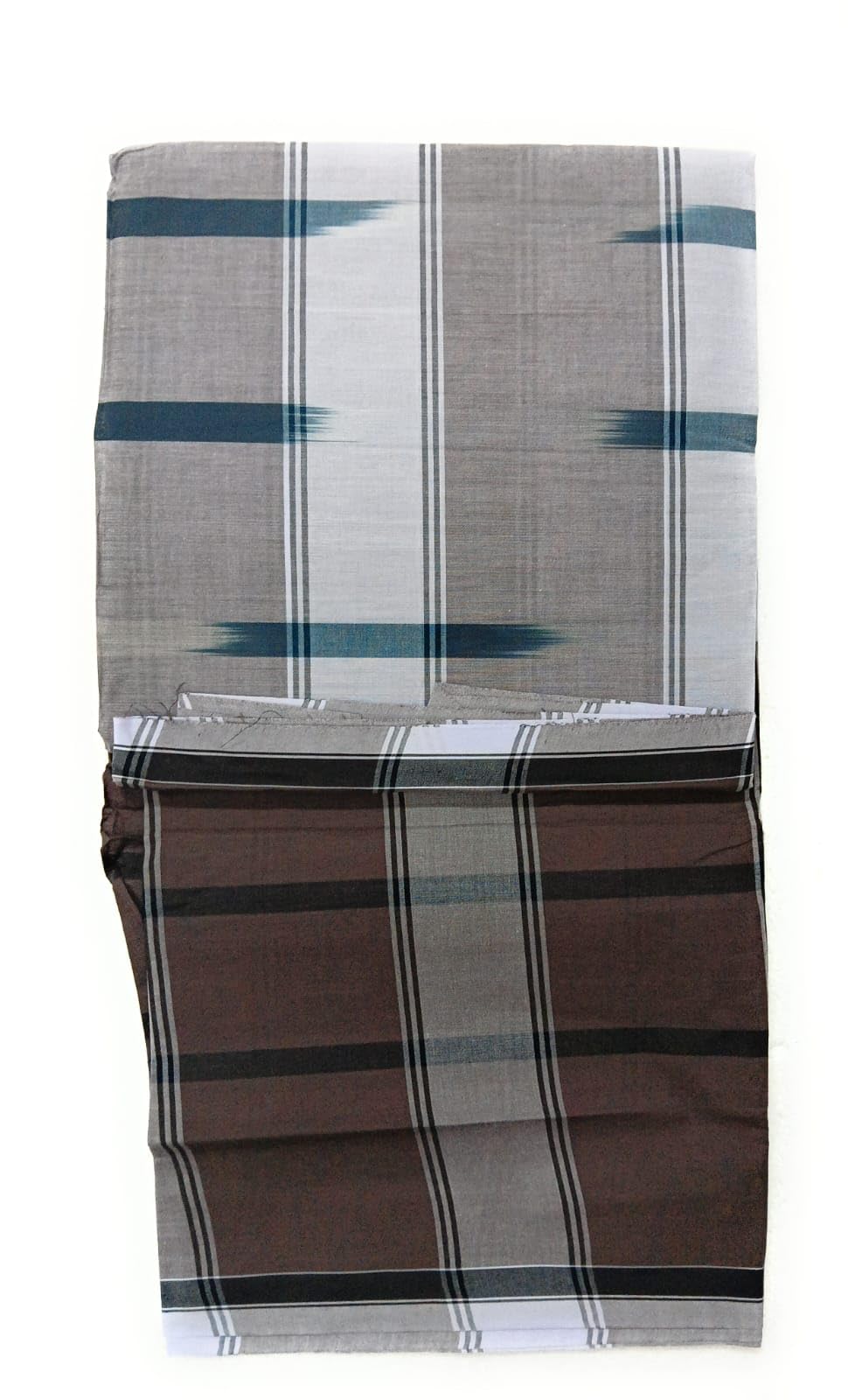 ISMAIL Men's Pure Cotton 100 x 100 premium qaulity Unstitched Lungi Light Weight And Comfortable PLMLH243(brown)-image-37