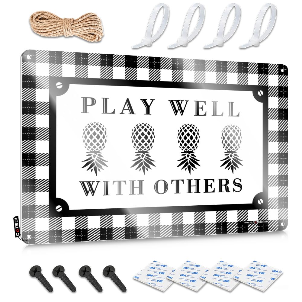 MGHTLCCME Sarcastic Signs Play Well With Others Tin Sign Wall Signs Funny Wall Signs(30X40CM)