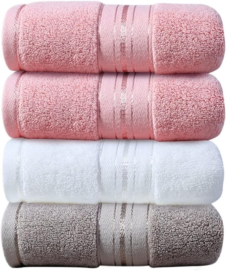 Towel Cotton wash face Household Water Absorption Soft Hotel Wipe Hair Men and Women Couples Adult Thick 4 Sets(B 4PS)