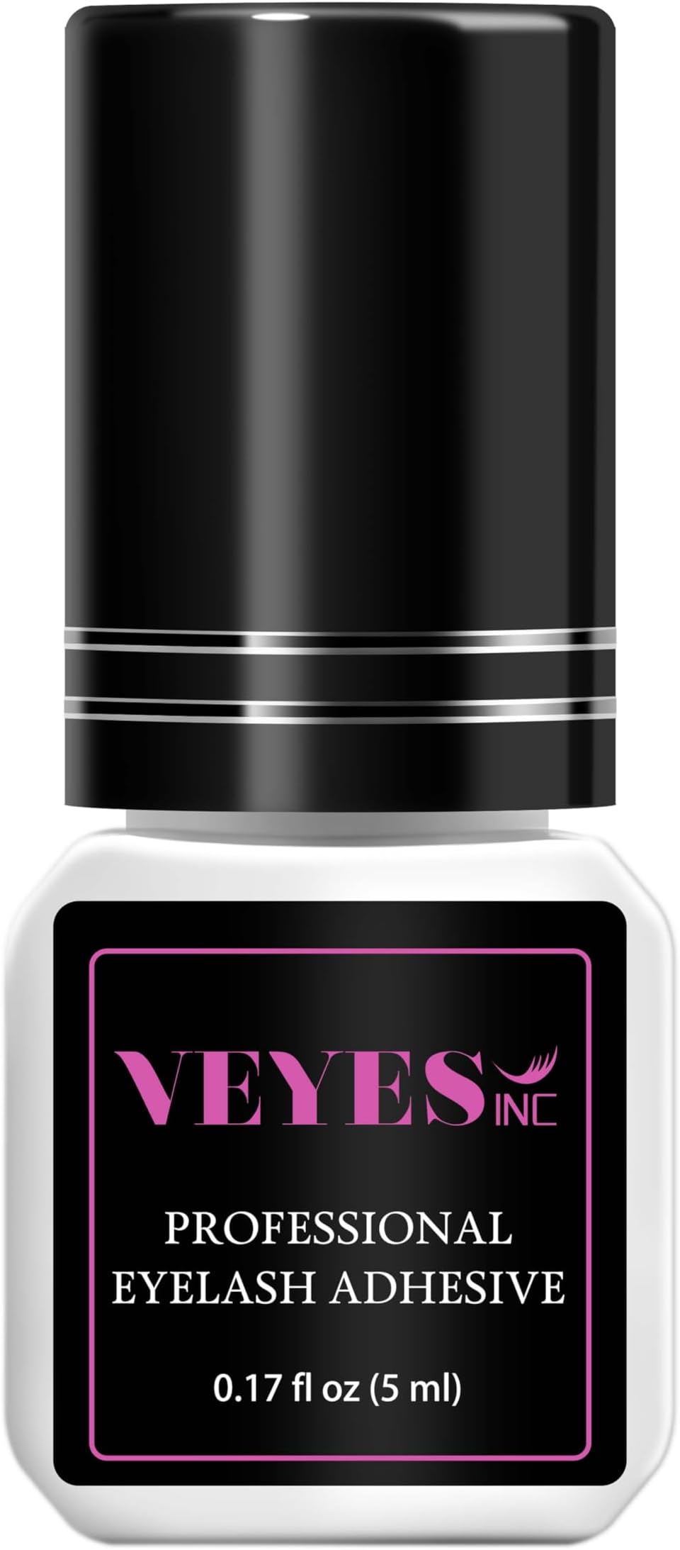 VEYES INC Eyelash Extension Glue - Extra Strong Professional Lash Glue 5ml | 1 Sec Drying time | Retention - 8 Weeks | Black Adhesive for Semi-Permanent Extensions Professional Use Only