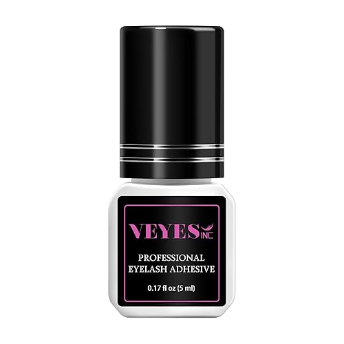 VEYES INC Pegamento para extensiones de pestañas, pegamento profesional extra fuerte de 0.2 fl oz, tiempo de secado de 1 segundo, retención, 8