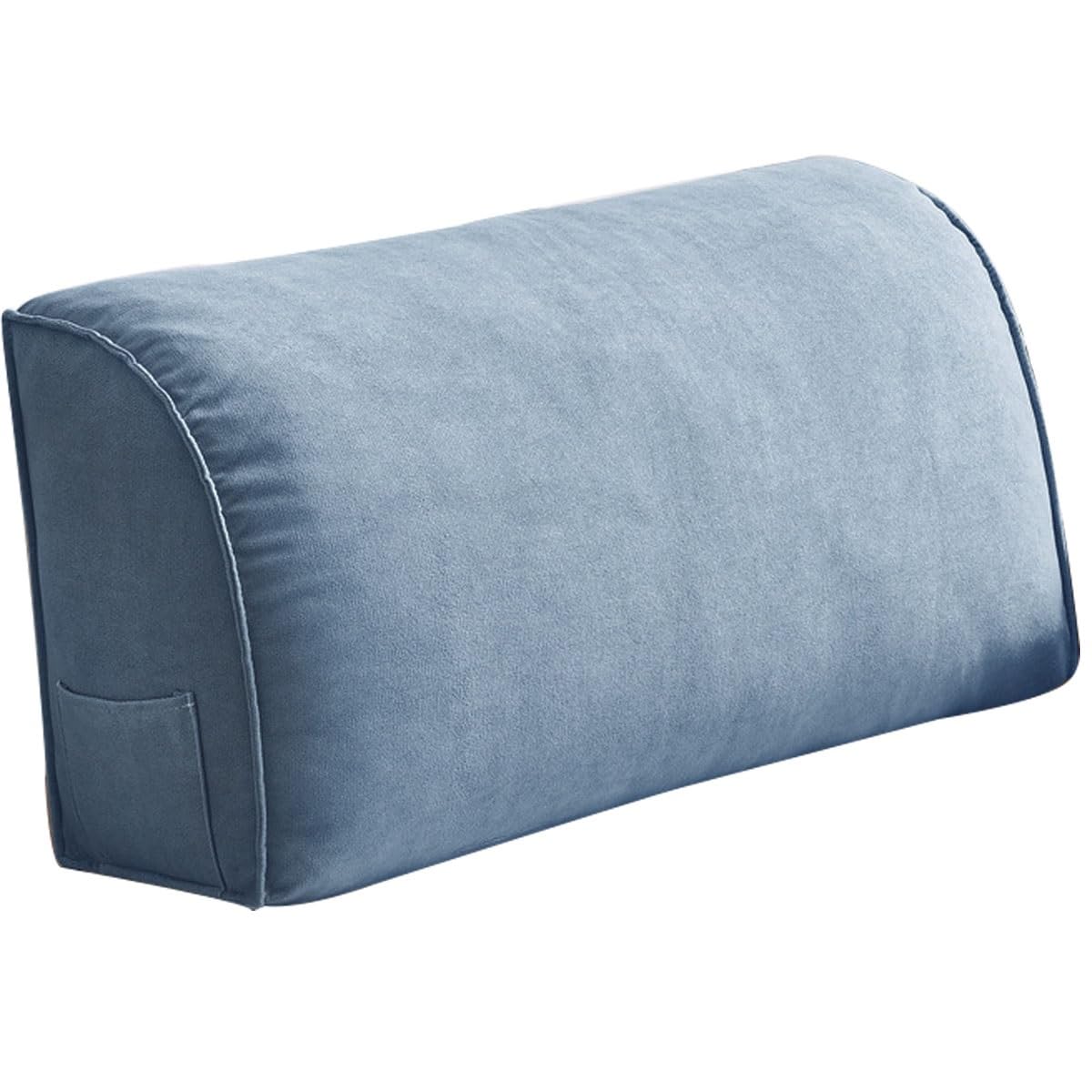 Extra Thick Sofa Back Cushion Wedge Pillow for Couch&Bed, Couch Back Cushion Decorative Throw Pillows, Lumbar Neck Back Support Pillows Headboard Cushions Pillows Comfort Reading Pillows(Blue,31.5x17.