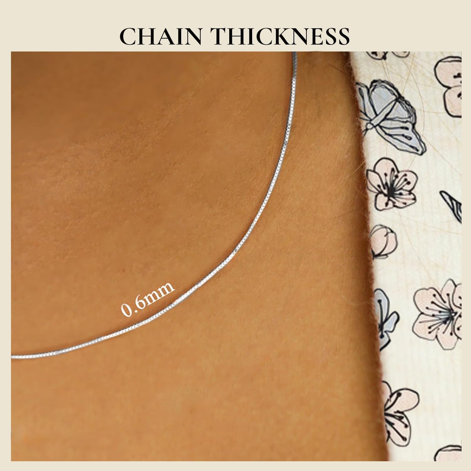 Everyday Elegance Solid 10K White, Yellow Gold Box Link Chain Necklace for Women & Men Square Box Design| Spring Ring Clasp | 0.6mm Thickness | 16 18 20 Inch Lengths With Gift Box