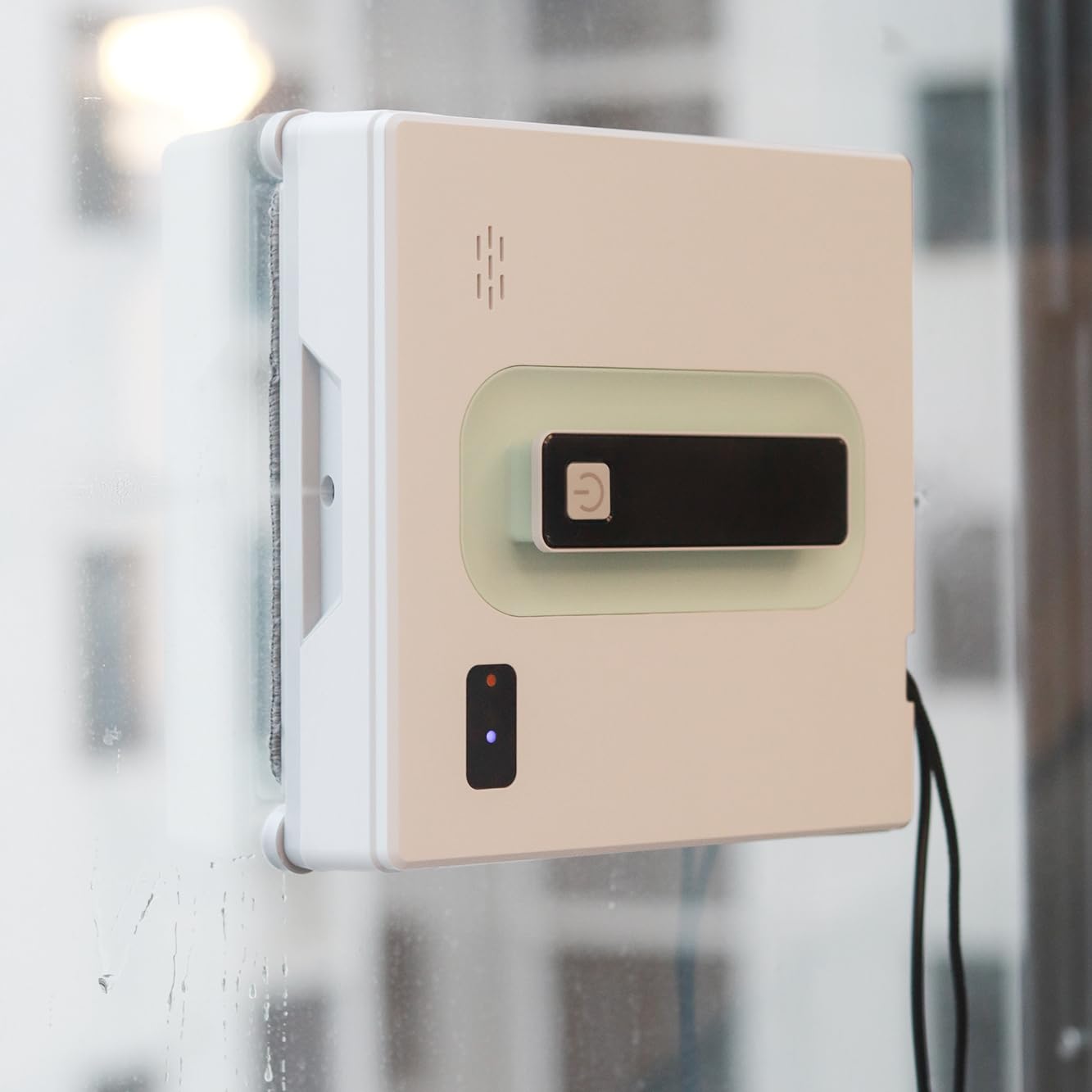 Robot de nettoyage de vitres carré avec moteur sans balais, double jet d'eau ultra fin, nettoyeur intelligent avec batterie UPS 650 mAh, application/télécommande pour verre, carrelage et