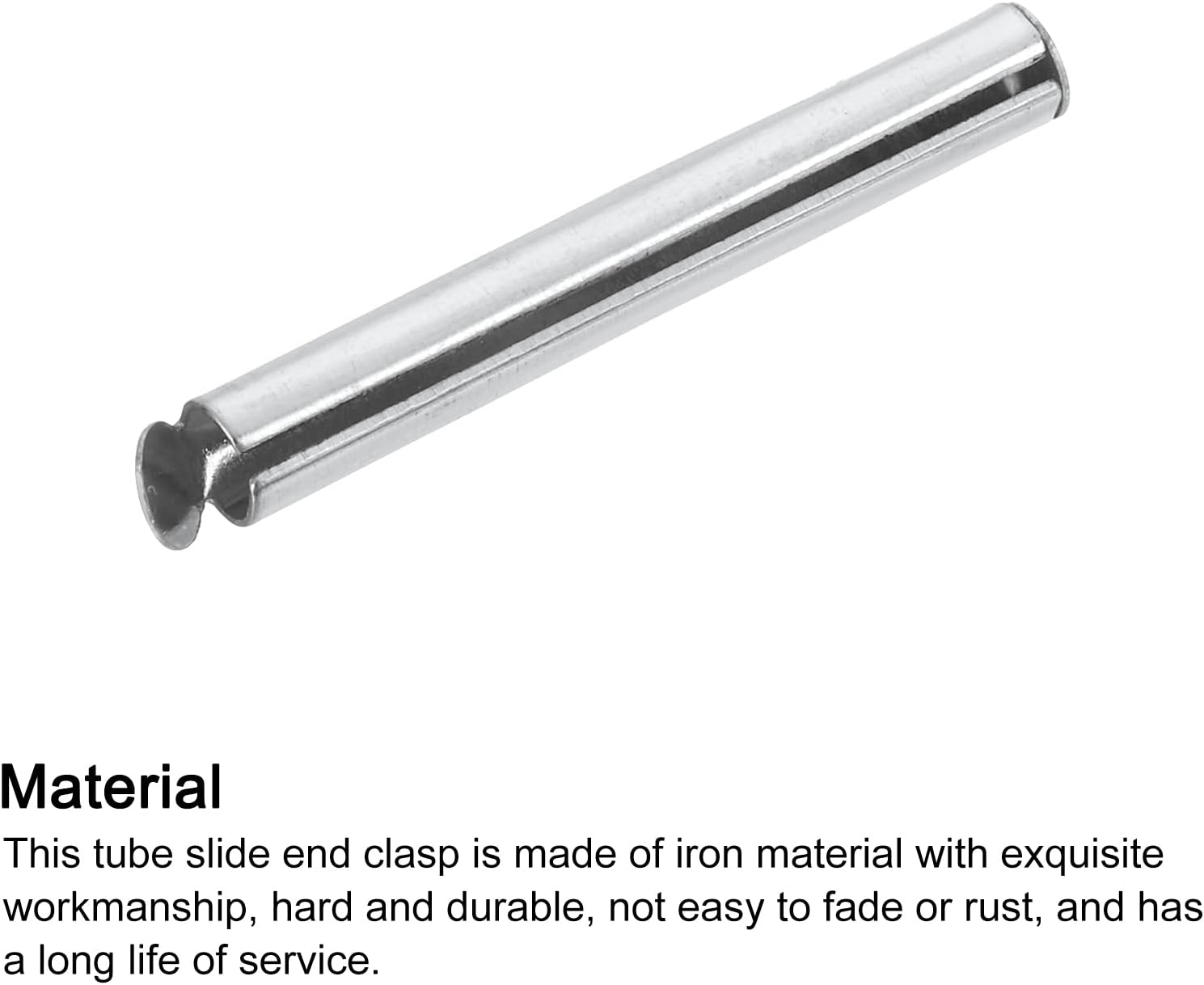 uxcell 160Pcs Slide on End Clasps, 10/13/16/20/25/30/35/40mm Tube Ball Bead Slider Crimp Ends for Multi-Strand DIY Craft Making, Silver White - Image 3