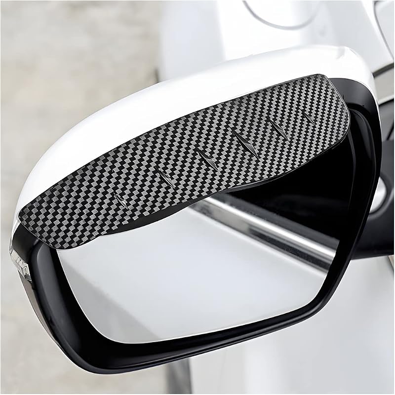 Aplique de chuva para retrovisor externo Blilo em fibra de carbono preta – 2 unidades