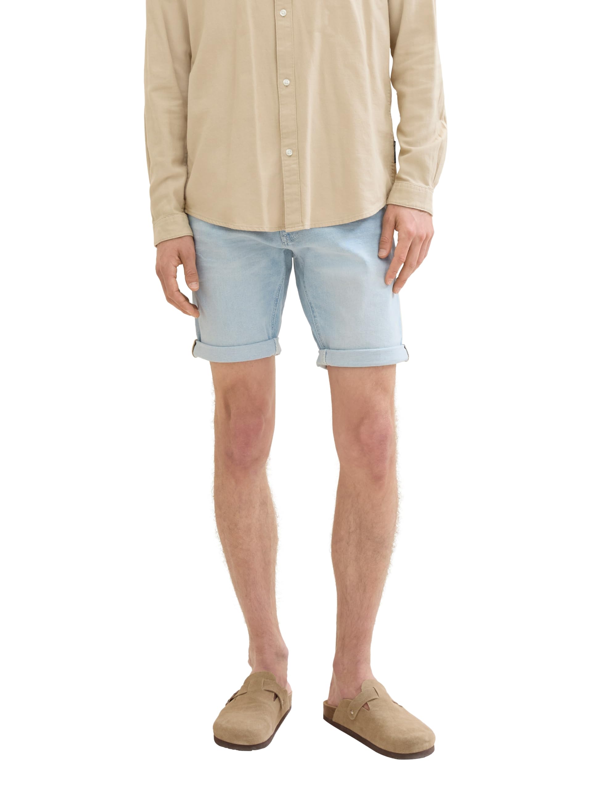 TOM TAILOR Heren bermuda jeans shorts, 10119 - Used Mid Stone Blue Denim, 30