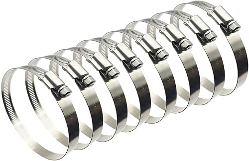 Vista 25 de Abrazaderas de conducto de acero inoxidable 304 ajustables de 4 pulgadas (diámetro), abrazadera de tubo, abrazadera de conducto de aire, abrazaderas