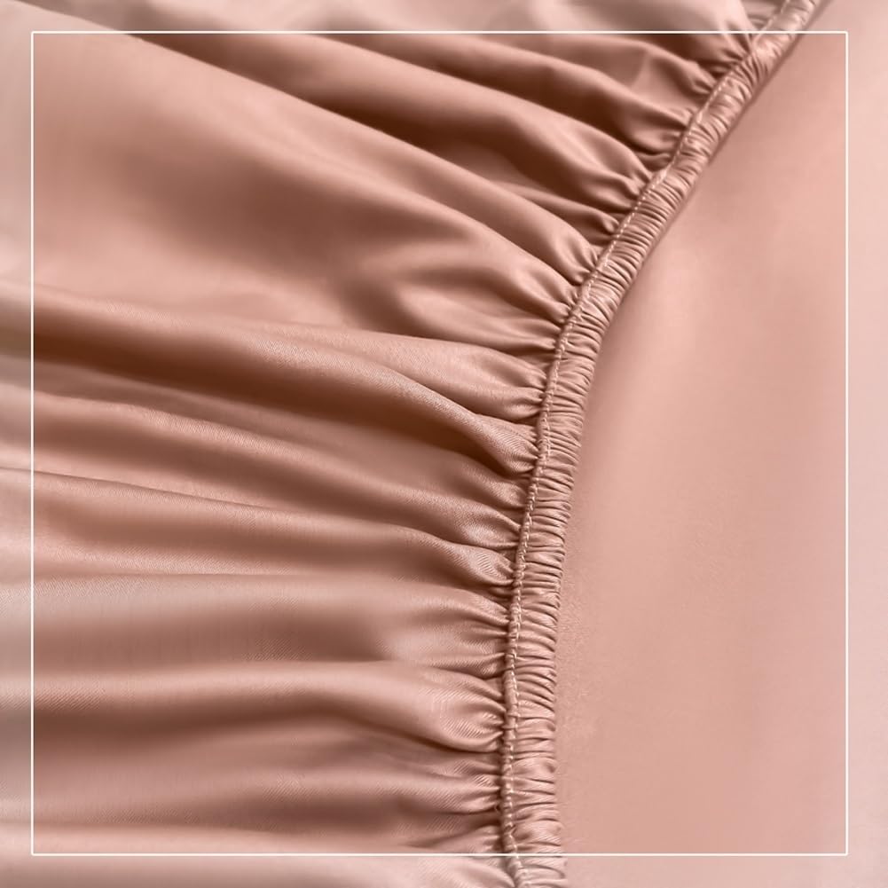 Satynowe prześcieradło z gumką Queen/King Small Double Fitted Bottom Sheet Only Silky Soft Cooling Fitted Prześcieradło 30 cm głęboka kieszeń na materac 1 sztuka (kolor: biały, rozmiar: Twin-xl)