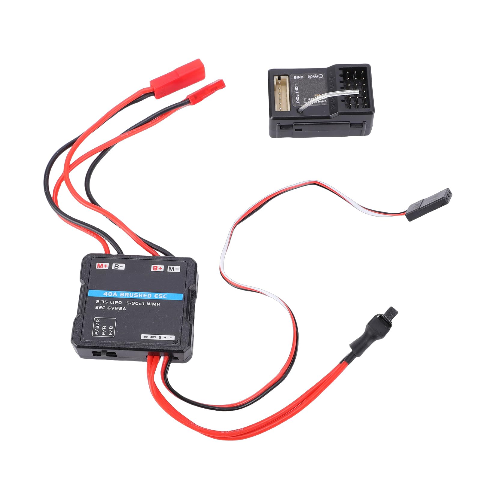 Bnineteenteam Transmisor RC, Mando A Distancia de 6 Canales de 2,4 GHz con ESC de 50 A para Coches RC, Barcos, Tanques