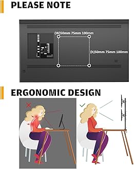 HEMUDU Dual Monitor Articulating Desk Mount Arm Stand - Vertical Stack Screen Supports Two 13 to 34 Inch Computer Monitors with C Clamp