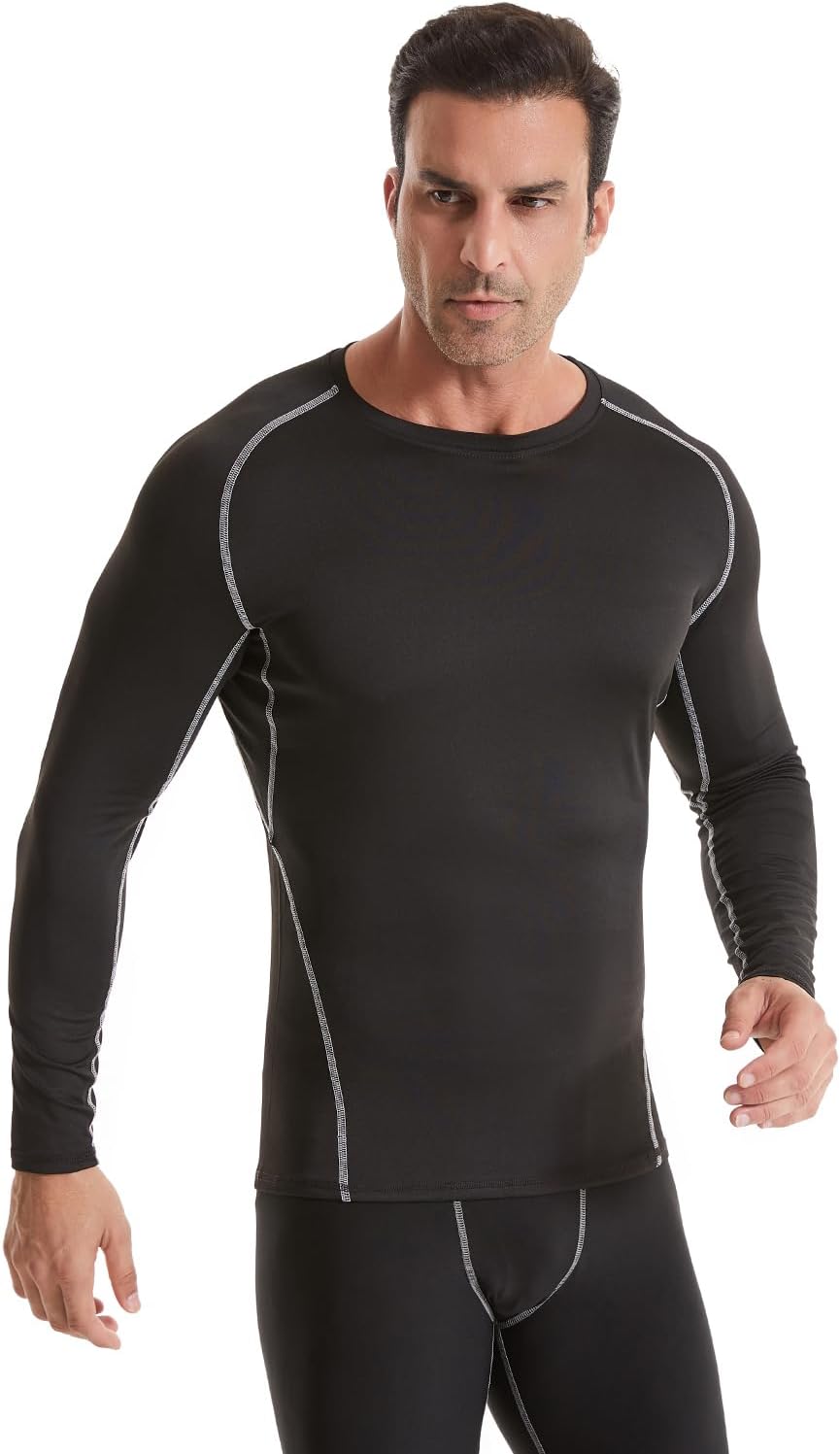 5,6 Pack Men's Compression Shirts Long Sleeve Rash Guard Workout Undershirt Base Layer Athletic Shirt - Image 2