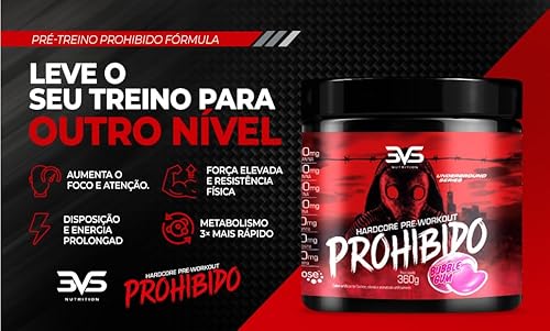 3VS Nutrition Combo Pré Treino Prohibido Sabor Citrus 360g + Camiseta Exclusiva Prohibido Tam. M