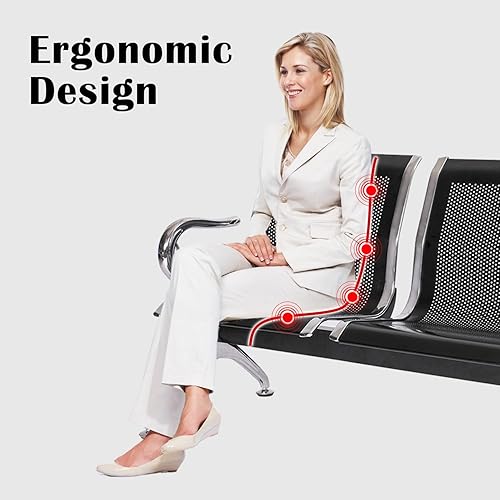 Miniatura 7 de Silla de recepción, sillas de invitados, muebles de oficina, asiento de banco de recepción para aeropuerto, banco, hospital, escuela, barbería