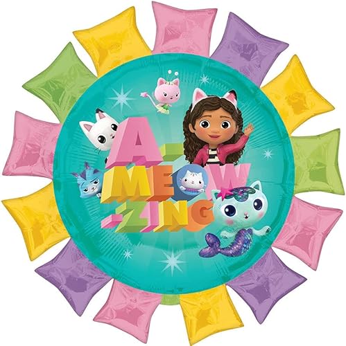 Miniatura 2 de Suministros para fiesta de cumpleaños de Gabby's para casa de muñecas y gatos, decoración de ramo de globos