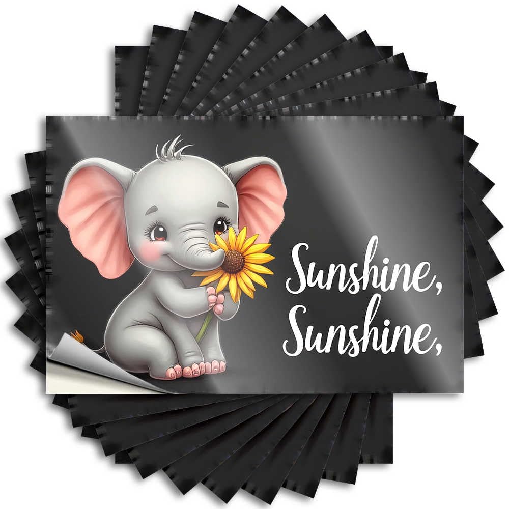 Abipuir - Elephant Flower Car Stickers 10 Pcs Funny Car Stickers (6 x 9 cm)